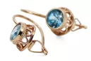 Vintage craft Earrings Aquamarine Original Vintage 14K Rose Gold vec117r